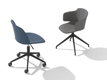 CLASSY 1088M - Swivel fabric chair with castors with 5-spoke base by Et al. - view 3